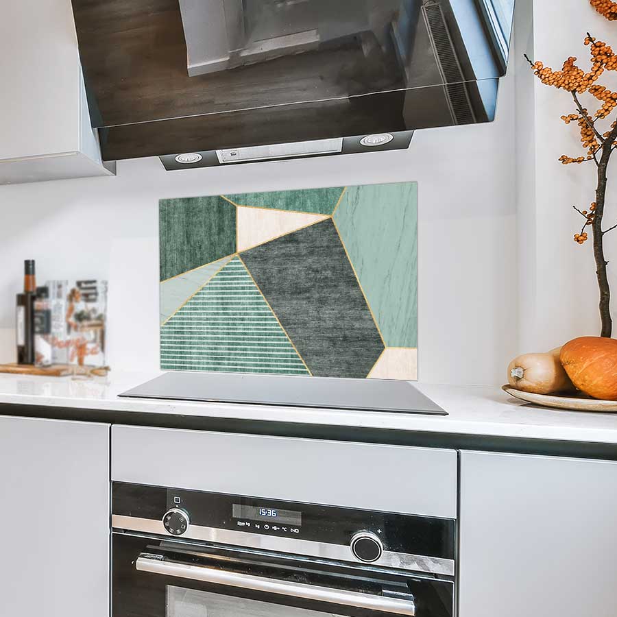 Spatscherm - Groene rechthoeken