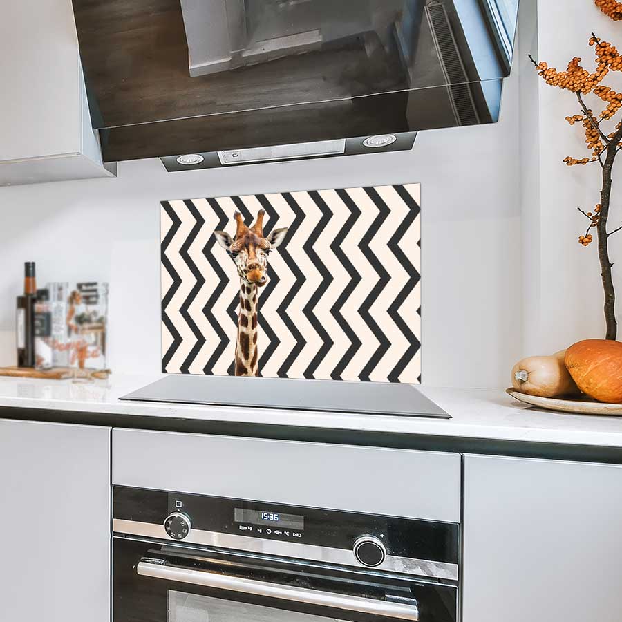 Spatscherm - Funny giraf zigzag