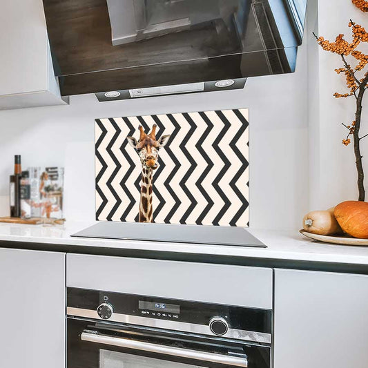 Spatscherm - Funny giraf zigzag