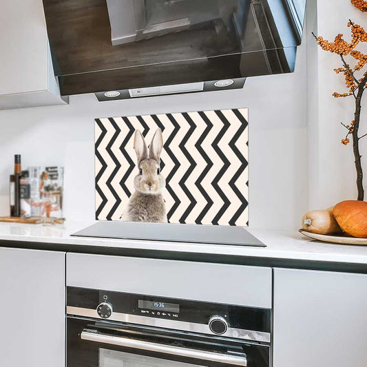 Spatscherm - Funny konijn zigzag