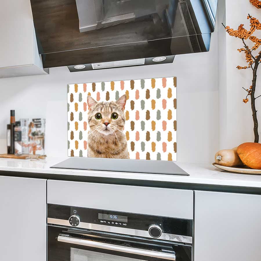 Spatscherm - Funny kat vlekken