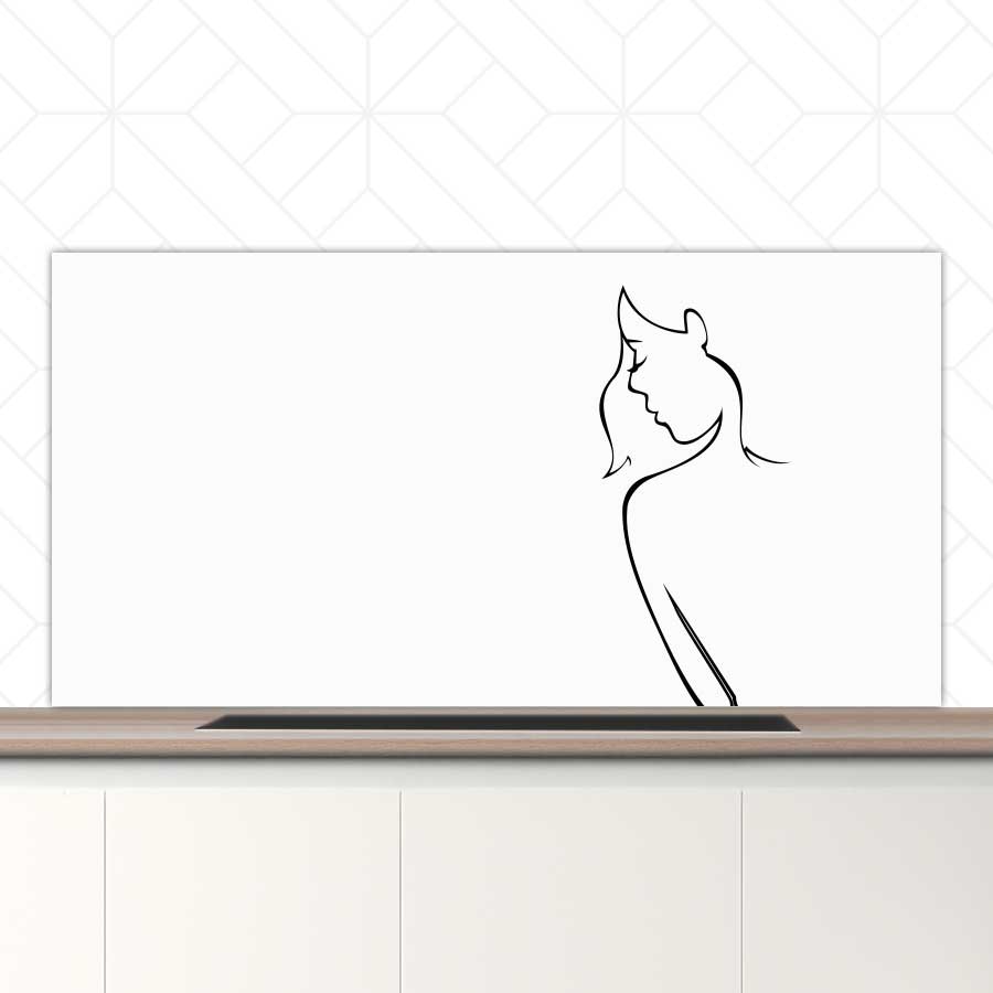 Spatscherm - Contour van een vrouw