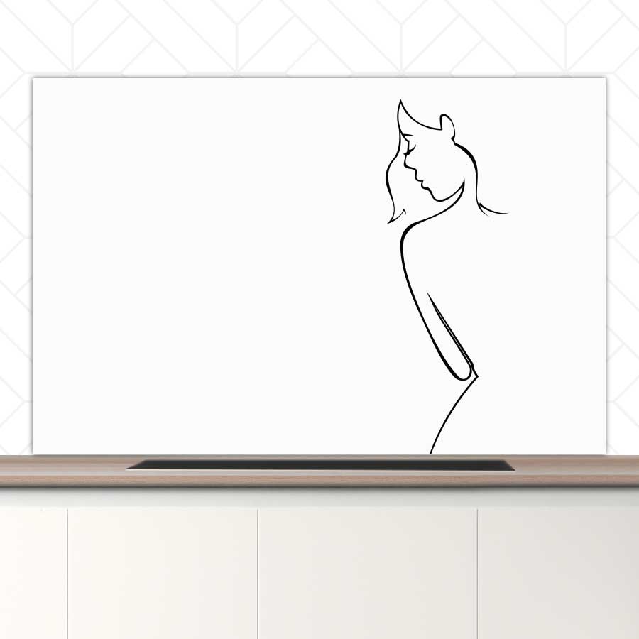 Spatscherm - Contour van een vrouw