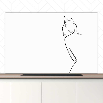 Spatscherm - Contour van een vrouw