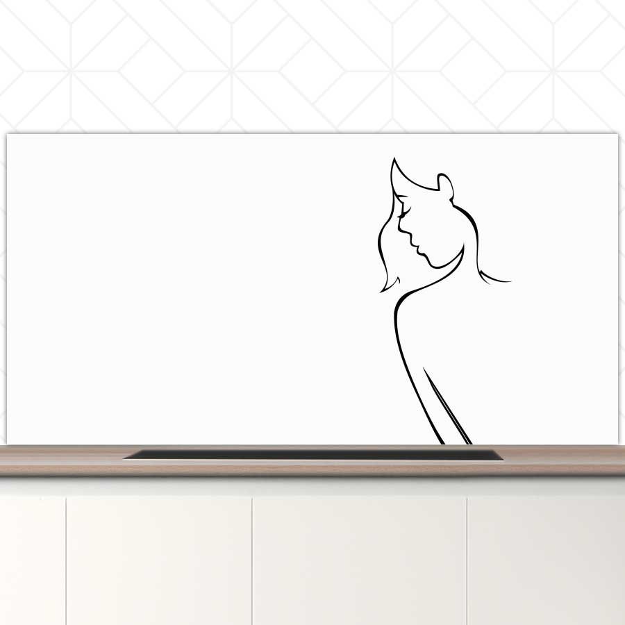 Spatscherm - Contour van een vrouw