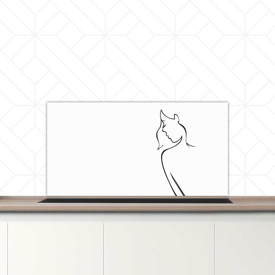 Spatscherm - Contour van een vrouw