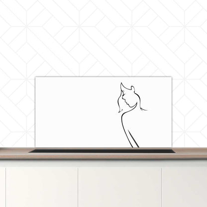 Spatscherm - Contour van een vrouw