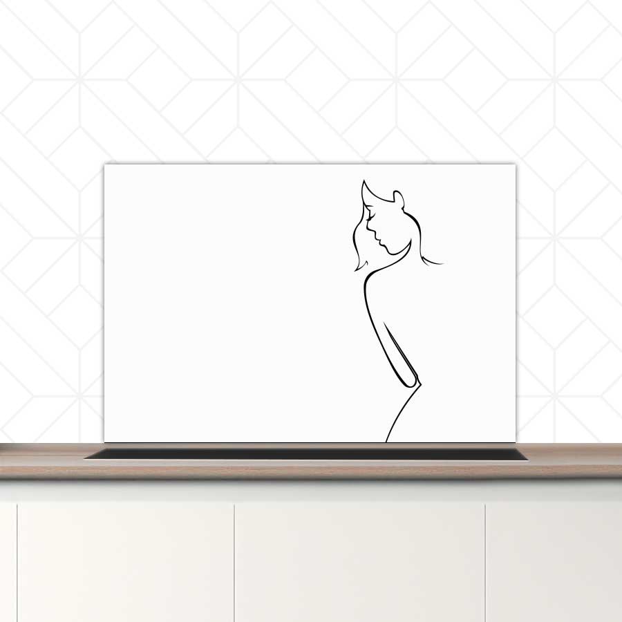 Spatscherm - Contour van een vrouw