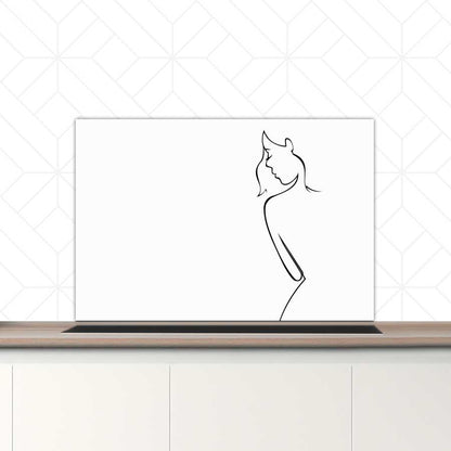 Spatscherm - Contour van een vrouw