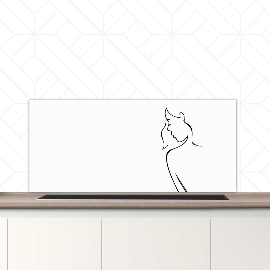 Spatscherm - Contour van een vrouw