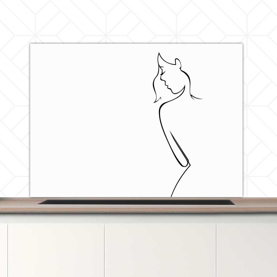 Spatscherm - Contour van een vrouw