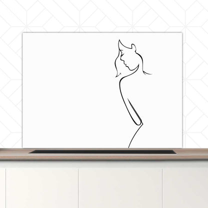 Spatscherm - Contour van een vrouw