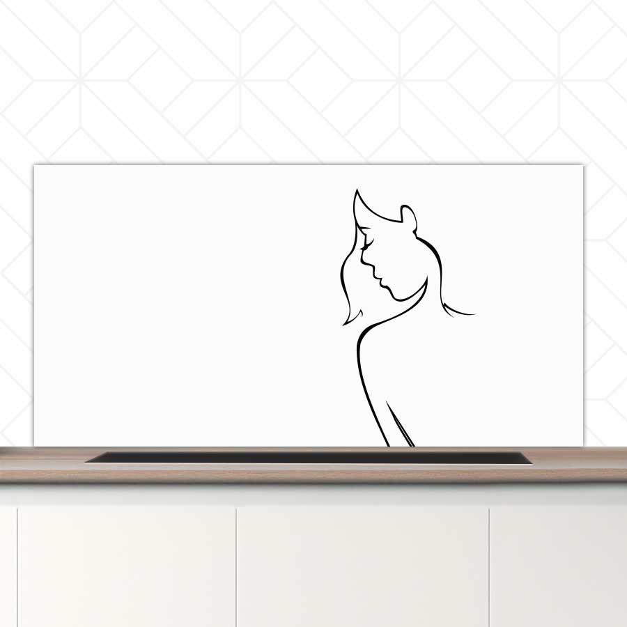 Spatscherm - Contour van een vrouw