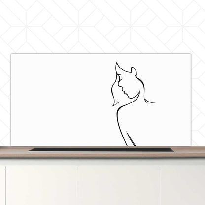 Spatscherm - Contour van een vrouw