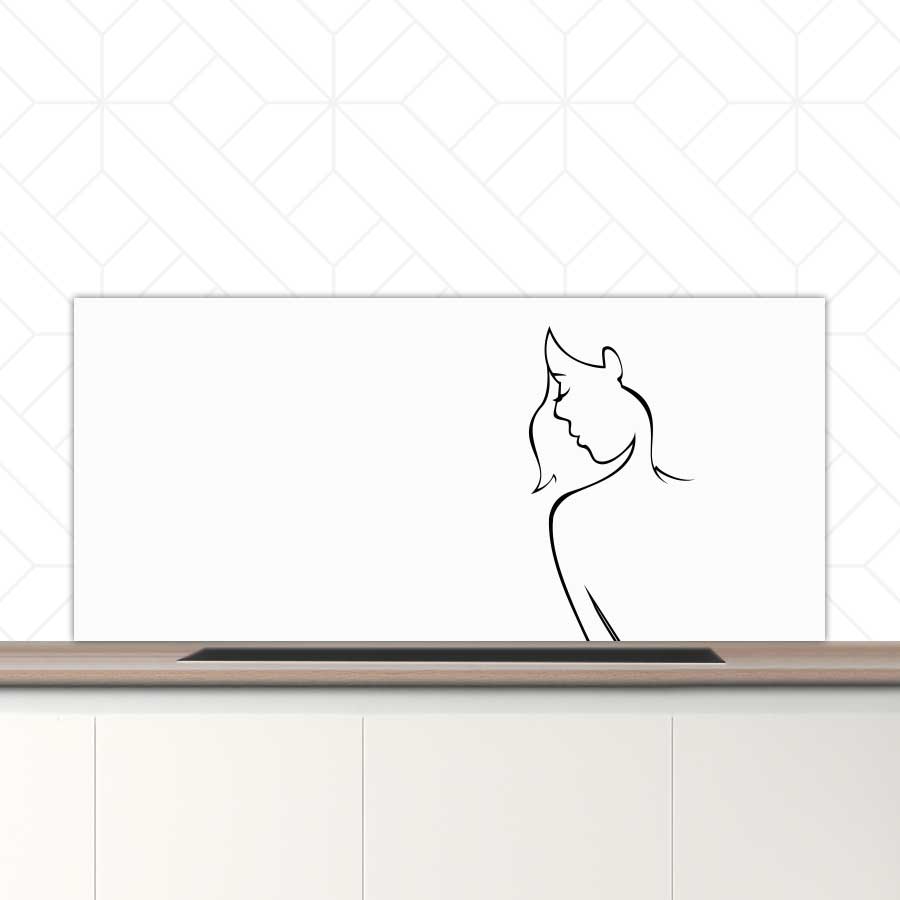 Spatscherm - Contour van een vrouw