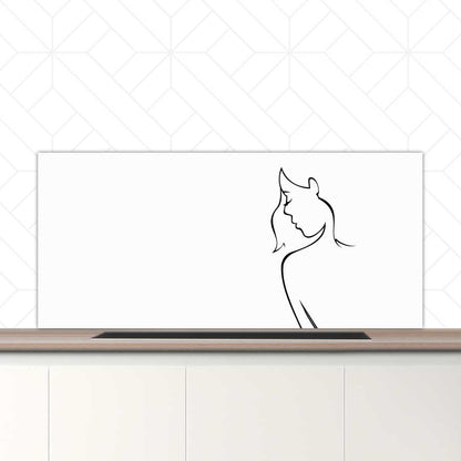 Spatscherm - Contour van een vrouw