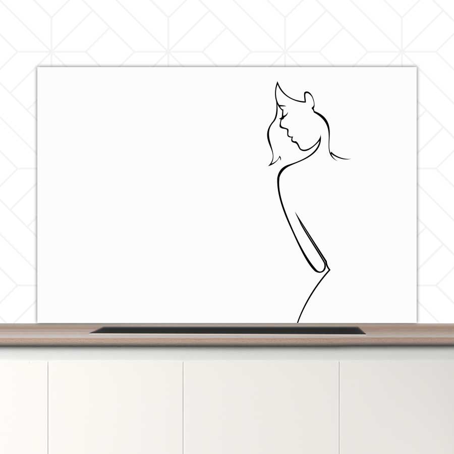 Spatscherm - Contour van een vrouw
