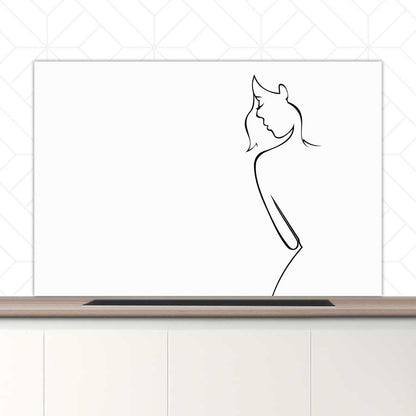 Spatscherm - Contour van een vrouw