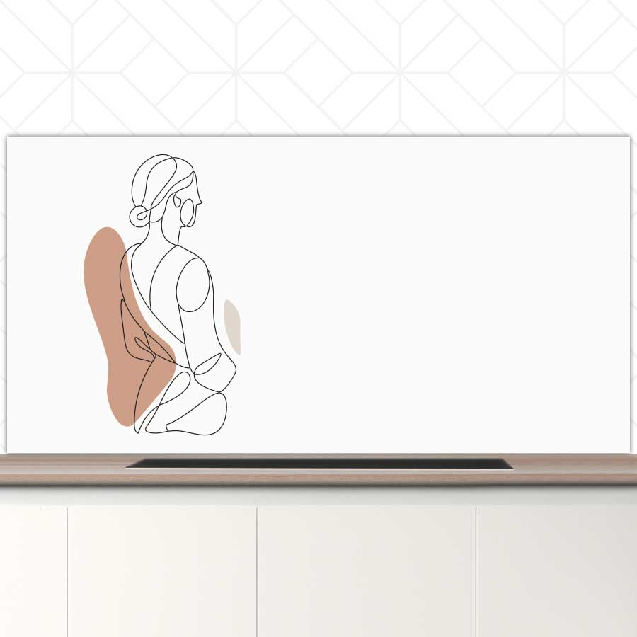 Spatscherm - Vrouw in silhouette