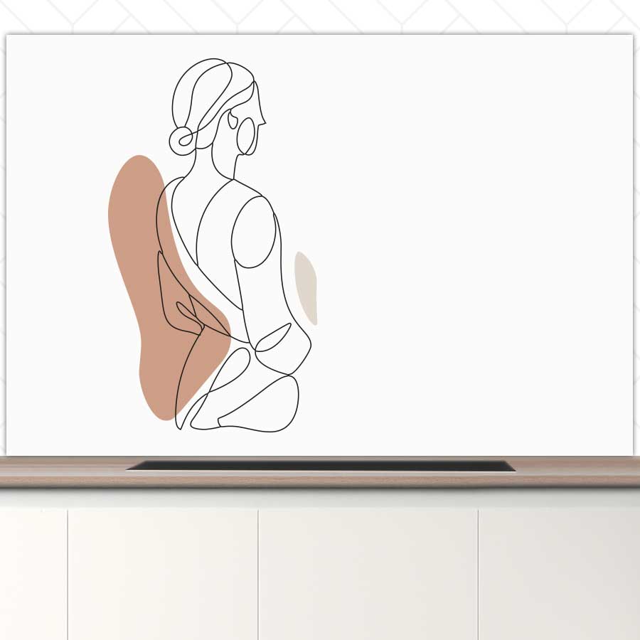 Spatscherm - Vrouw in silhouette