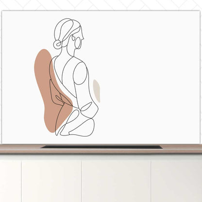 Spatscherm - Vrouw in silhouette