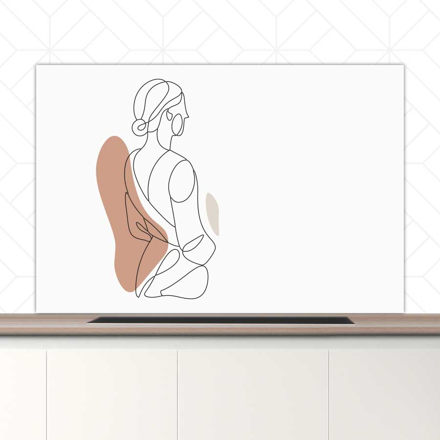 Spatscherm - Vrouw in silhouette