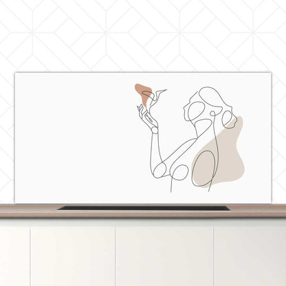 Spatscherm - Vrouw met vogel