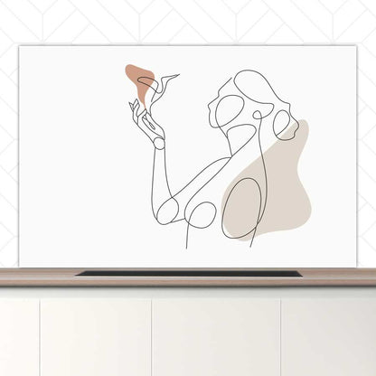 Spatscherm - Vrouw met vogel