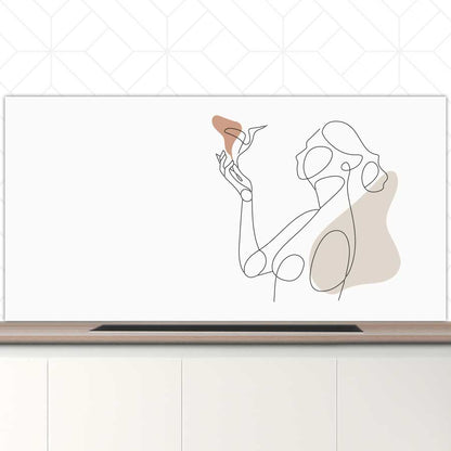 Spatscherm - Vrouw met vogel