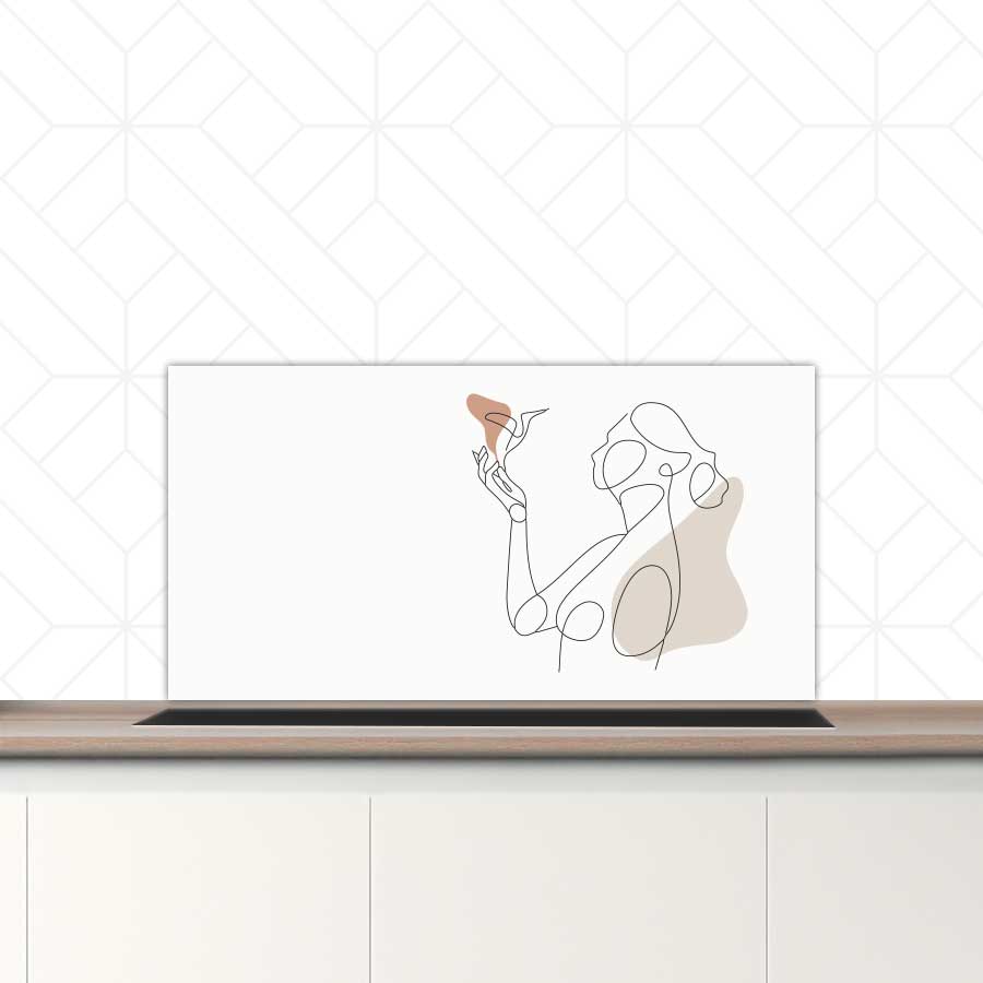 Spatscherm - Vrouw met vogel