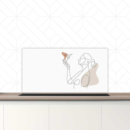 Spatscherm - Vrouw met vogel