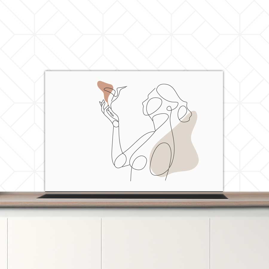 Spatscherm - Vrouw met vogel