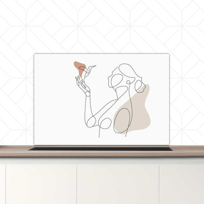 Spatscherm - Vrouw met vogel