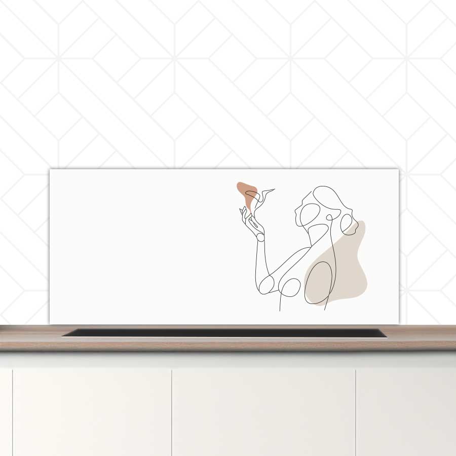 Spatscherm - Vrouw met vogel