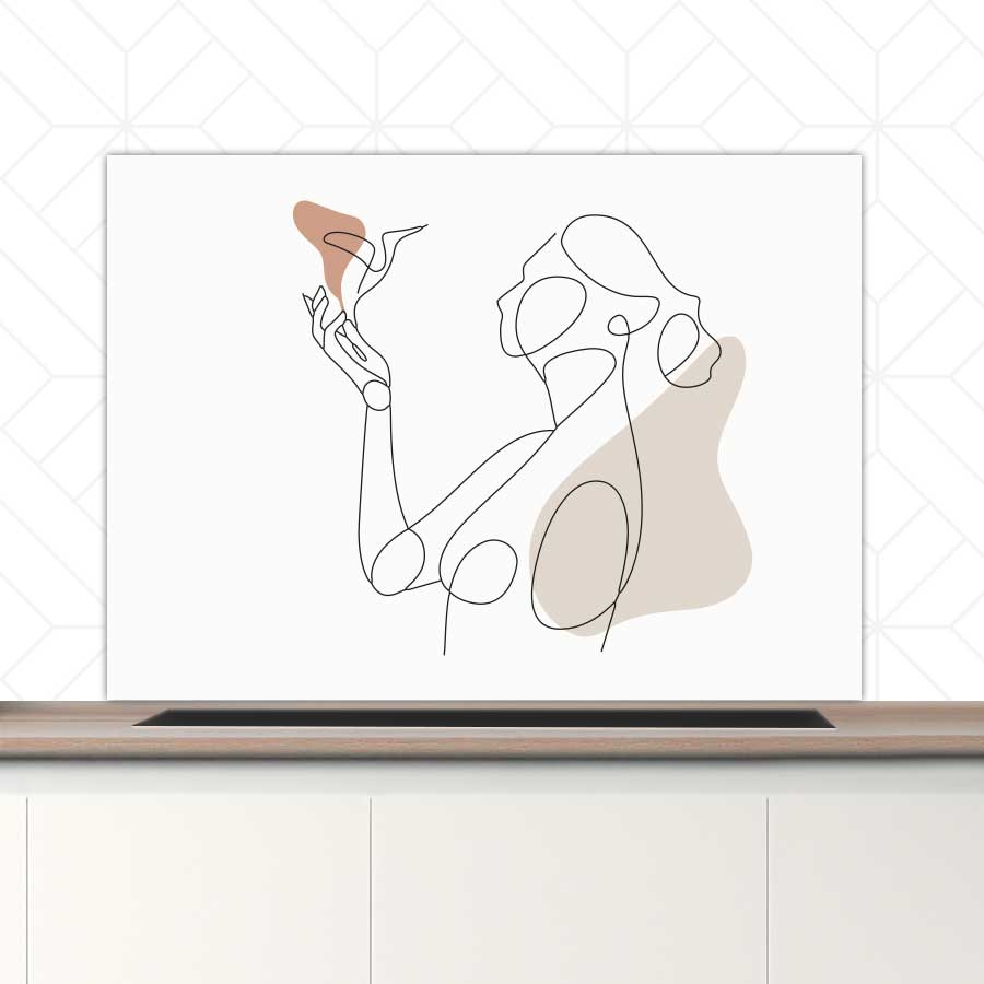 Spatscherm - Vrouw met vogel