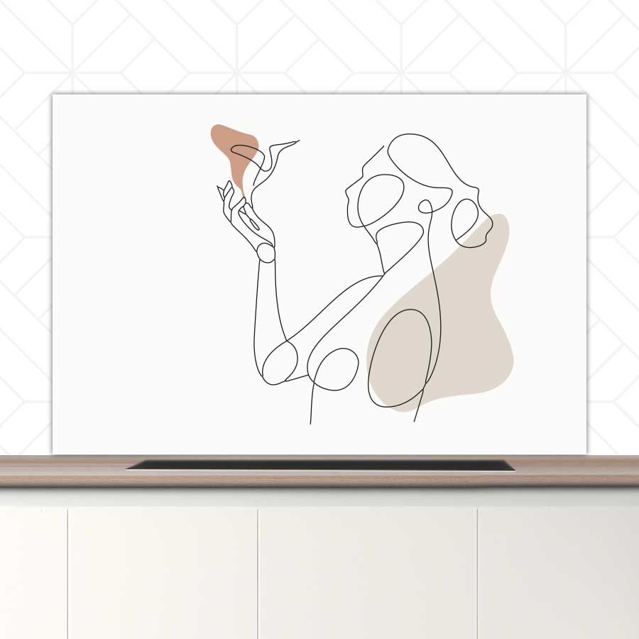 Spatscherm - Vrouw met vogel