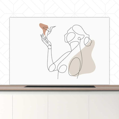 Spatscherm - Vrouw met vogel