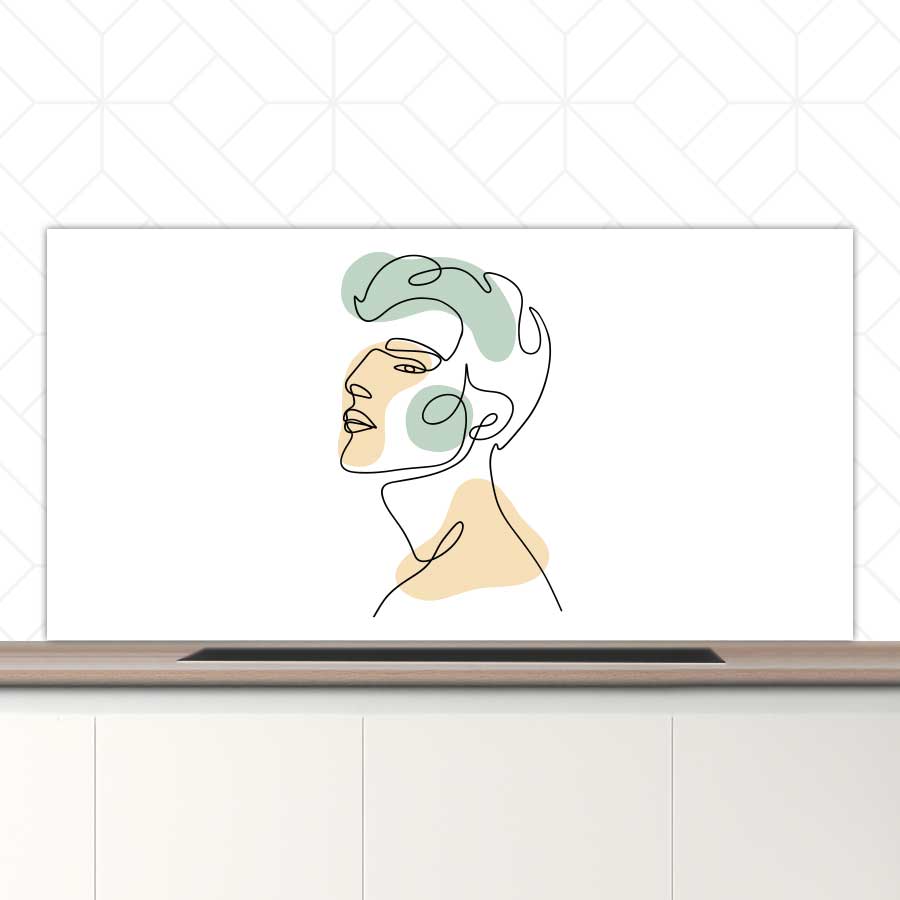 Spatscherm - Man in één lijn