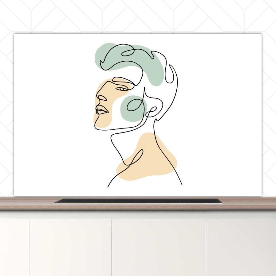 Spatscherm - Man in één lijn