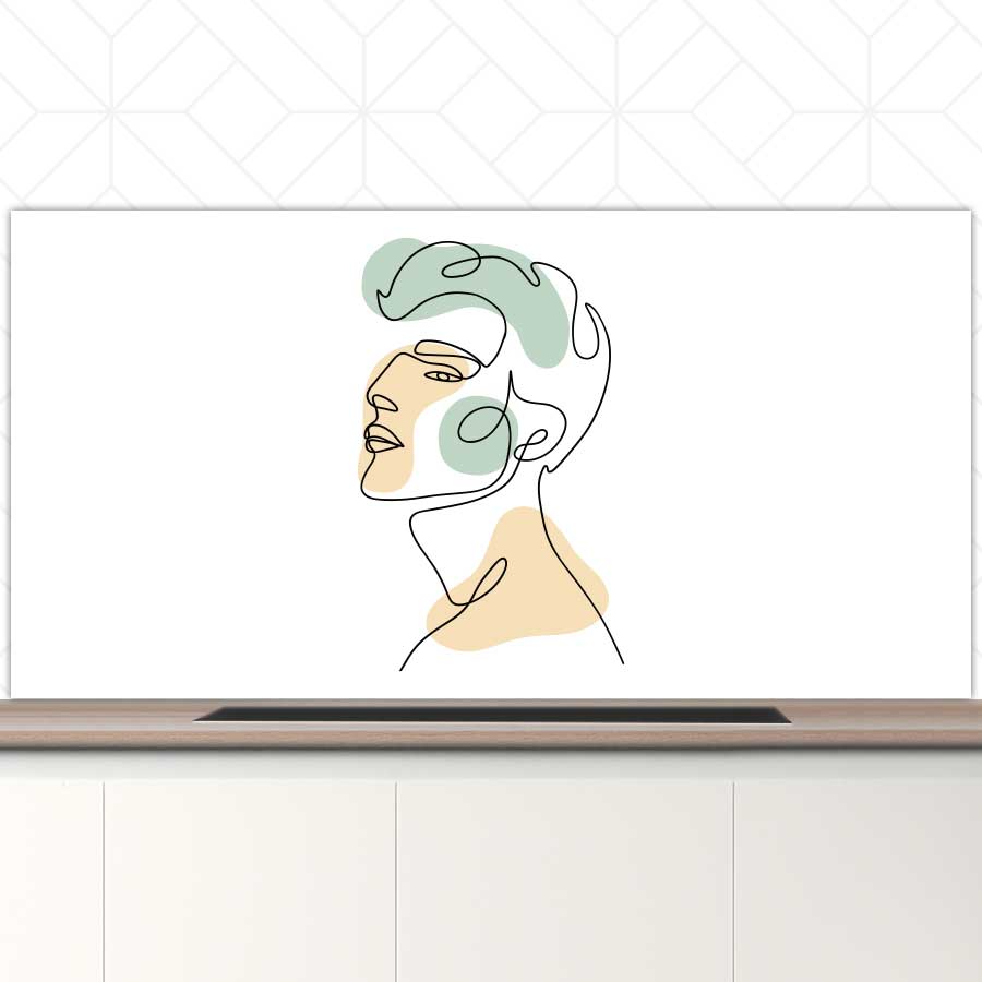 Spatscherm - Man in één lijn