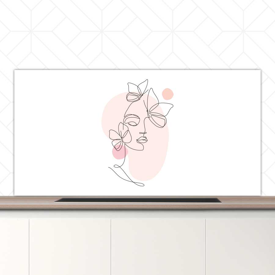 Spatscherm - Vrouw met vlinder