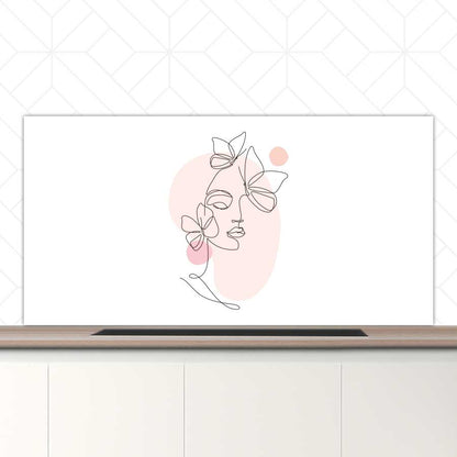 Spatscherm - Vrouw met vlinder