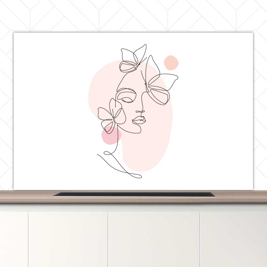 Spatscherm - Vrouw met vlinder