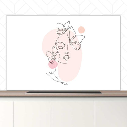 Spatscherm - Vrouw met vlinder