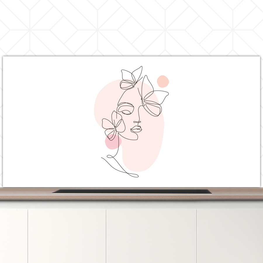 Spatscherm - Vrouw met vlinder