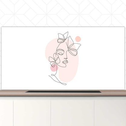 Spatscherm - Vrouw met vlinder