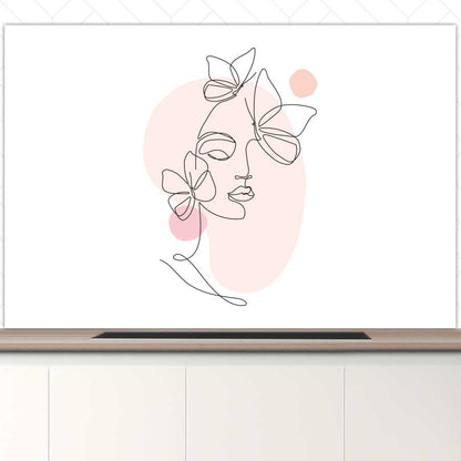 Spatscherm - Vrouw met vlinder