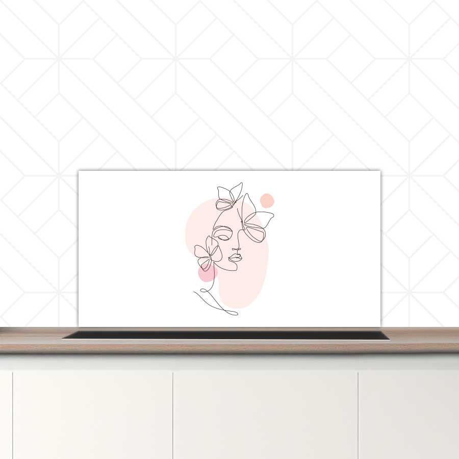 Spatscherm - Vrouw met vlinder