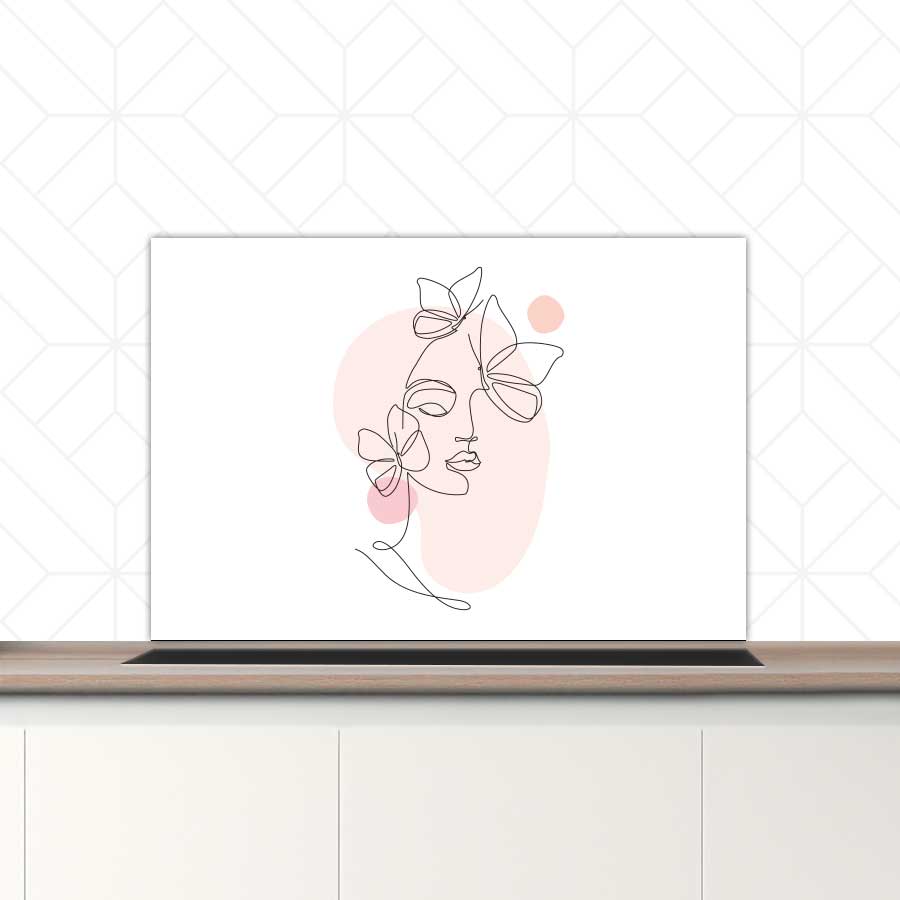 Spatscherm - Vrouw met vlinder