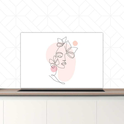 Spatscherm - Vrouw met vlinder